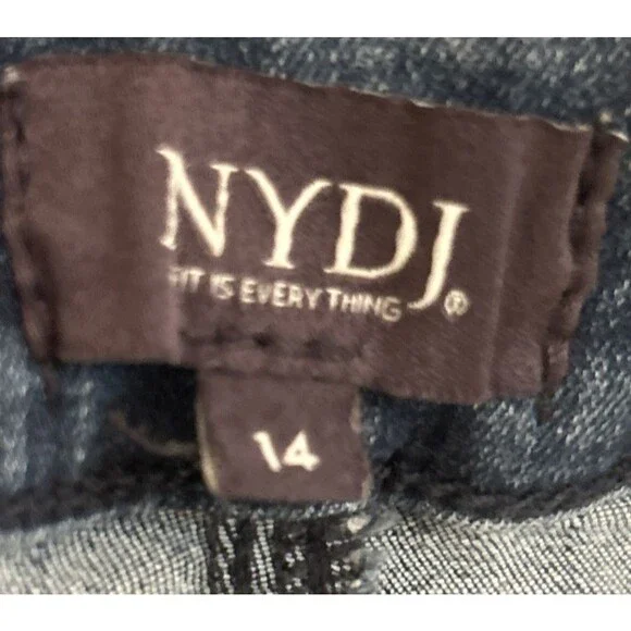 NYDJ Marilyn Jean Size 14 Straight Dark Indigo Wash Lift Tuck High Rise - Picture 3 of 4